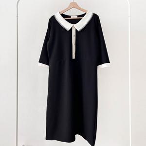 빅사이즈카라원피스 T935L502 쉬이즈배색라인원피스 BS