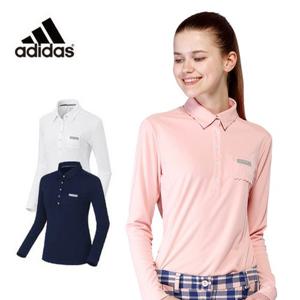 전시상품/아디다스 아디퓨어 LS 폴로 여성 긴팔티셔츠