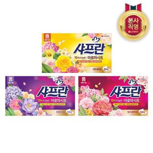 샤프란 시트 섬유유연제 50매 x 3개 택1(핑크/코튼/후레쉬)