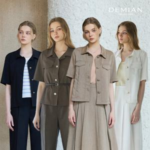 [10%적립][데미안(DEMIAN)] 26SS 아카이브 린넨 블렌딩 스트레치 하프 썸머 자켓 2종