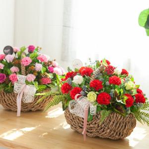 비누 카네이션 조화 바구니 소중함을담은Bset 36cm 2컬러 꽃 어버이날 스승의날 테이블 장식 감사 선물