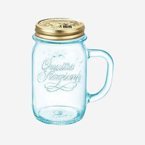 보르미올리 콰트로자 유리 머그컵 카페컵 커피잔 물컵 드링크자 블루 415ml