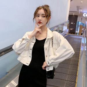 [RG301O0S]스티치 세미 크롭 데님 자켓 HH B57 여성청자켓