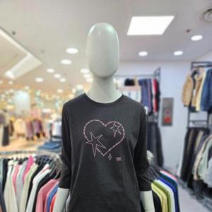 [뱅뱅]여성 봄 라운드 칠부 면 티셔츠NTL231-1
