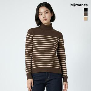 [미르바네스] 소프트 핏 테일러드 터틀넥 니트