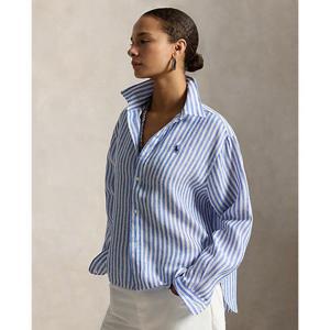 폴로 랄프 로렌 여성 와이드 크롭 깅엄 리넨 셔츠(WMPOSHTNDO21169400)