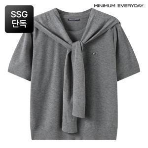 미니멈 [SSG 단독] 데일리 숄 세트 레이어드 반팔 니트 (EC2KT019D)