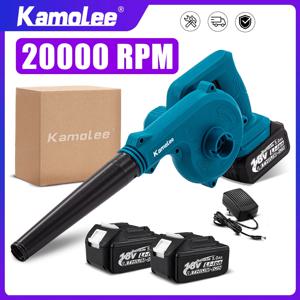 Kamolee 20000rpm 무선 충전 헤어 드라이어 진공 청소기 2 in 1 전기 리프 블로어 먼지 청소 도구 18V-21V 배터리