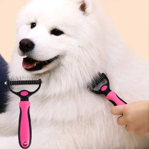 애완동물 양면 매듭 제거 빗 강아지 빗 고양이 미용 털 제거 고양이 빗 애완용품