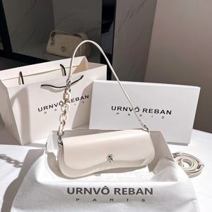 URBAN LEISURE 여성용 정품 가죽 체인 겨드랑이 가방 새로운 2025 패션 트렌드 싱글 숄더 슬랜트 크로스백 빵가루 가방