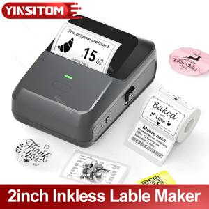 YINSITOM 20-50mm 미니 휴대용 열전 사 프린터 블루투스 바코드 핸드 다기능 가격 라벨 스티커 메이커 안드로이드/iOS