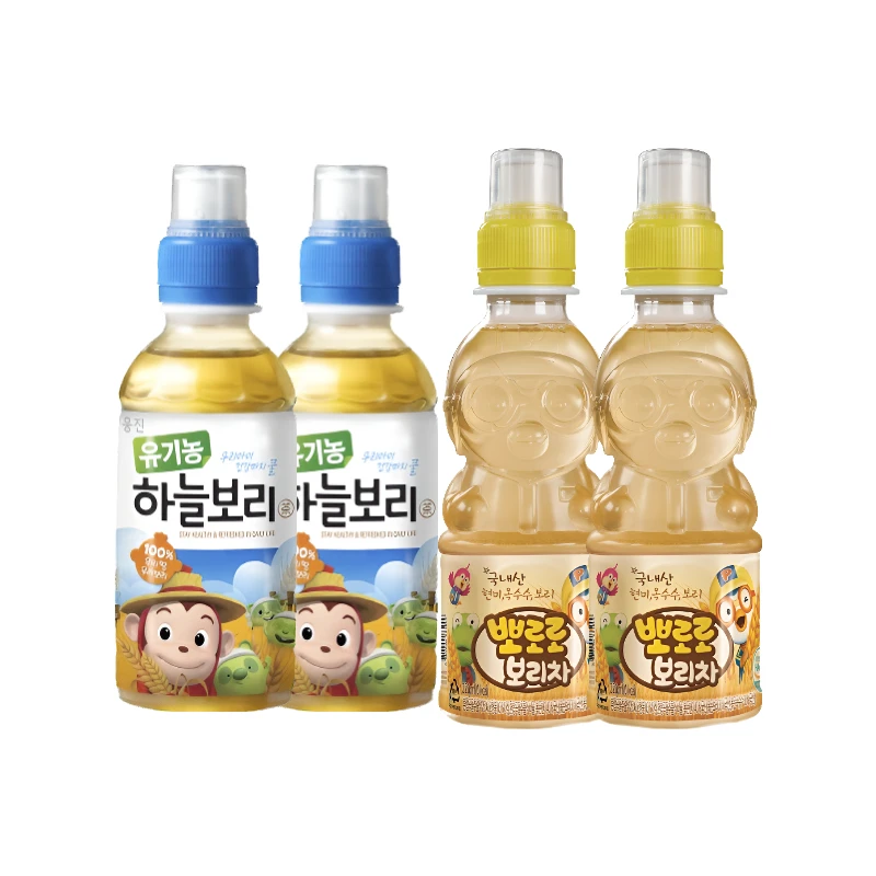 웅진 유기농 하늘보리 200ml 12개 + 팔도 뽀로로 보리차 220ml 12개