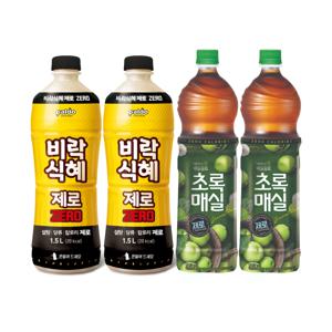 비락식혜 제로 1.5L 2개 + 초록매실 제로 1.5L 2개