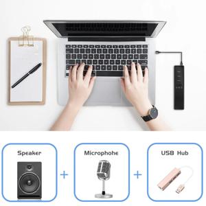 B63B-3 마이크 및 허브가 포함된 1개의 컴퓨터 스피커 USB 회의 스피커, 화상 회의용 PC 마이크