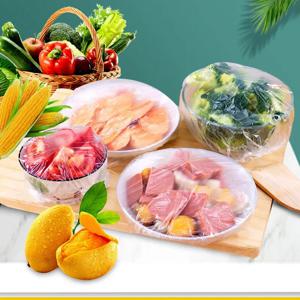 100/400pcs 일회용 식품 커버 식품 등급 과일 야채 보관 가방 탄성 비닐 봉투 그릇 컵 주방 신선 유지 가방