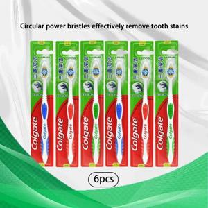 콜게이트 6개입 성인용 부드러운 칫솔모 미백 구강 위생 민감한 잇몸과 치아를 위한 수동 칫솔 가정용