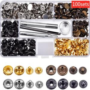 12.5mm 스냅 단추 키트 - 의류, 가방, 벨트 및 DIY 재봉용 금속 스냅 단추