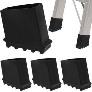 4 Pcs 고무 사다리 피트 커버 미끄럼 방지 매트 두꺼운 보호대 범퍼 텔레스코픽 사다리 용 바닥 보호 사다리