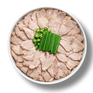 삶아나온 슬라이스 목전지 2kg (=원육 4kg)