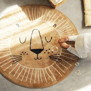 INS 북유럽풍 신상 만화 캐릭터 아기 놀이매트 원형 러그 사자 플레이매트 신생아 사진 소품 거실 카펫
