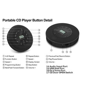B27B 자동차 MP3 호환성을 위한 스피커가 있는 휴대용 안티 스킵 CD 플레이어는 내장 마이크 녹음을 지원합니다.