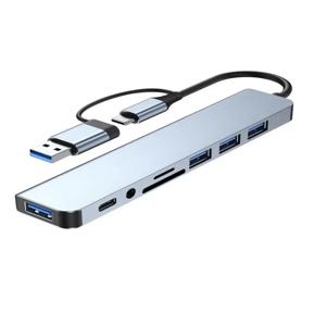 8포트 2 USB C 허브 확장 멀티포트 어댑터 타입 C 스플리터 독 USB 3 포트 샤오미 폰 태블릿 고속 데이터 전송 충전