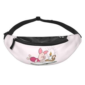 커스텀 쿨 P-피글렛 애니메이션 빅 무비 패니팩 (러닝용 남녀공용 크로스바디 허리 가방, 폰/돈 수납 파우치)