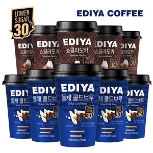 (NEW) 이디야 저당 컵커피 2종혼합 300ml,10개 (돌체콜드브루5+쇼콜라모카5)