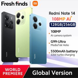 【월드 프리미어】글로벌 버전 샤오미 레드미 노트 14 미디어텍 Helio G99-울트라 카메라 5500mAh 6.67인치 AMOLED 120Hz 디스플레이 108MP A