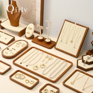 Oirlv 나무 보석 디스플레이 트레이 보석 주최자 보석에 적합 팔찌 목걸이 트레이 보석 반지 디스플레이 플레이트 만들기