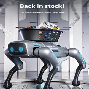 2026년형 새로운 AI 지능형 스마트 로봇 강아지, 리모컨 조종 장난감, 프로그래밍 가능, 로딩 바스켓 포함, 남자아이 생일 축제 선물