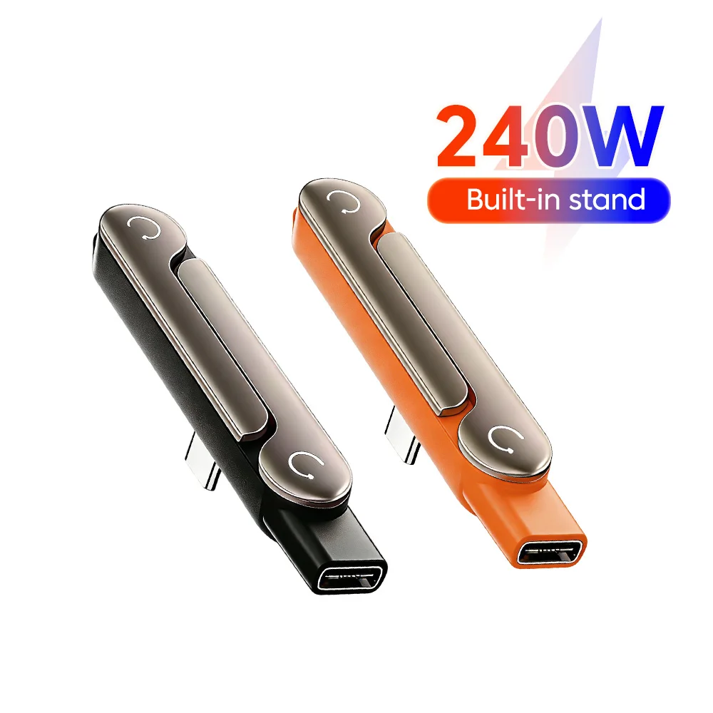 240W 충전 와이어 브래킷, 투명 지지대가 있는 접이식 휴대폰 거치대, USB 타입 C 플랫 충전기, 충전 케이블 C 킥 케이블 스탠드