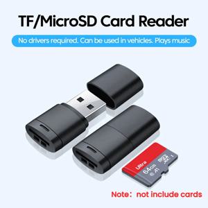 USB2.0 미니 마이크로 SD 카드 고속 메모리 카드 리더기 (TF 카드 슬롯 포함, 최대 2TB 호환) 휴대용 메모리 카드 리더 어댑터