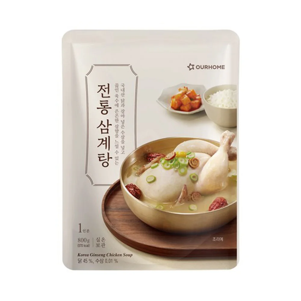 [800g X 3팩]  아워홈 진한 전통삼계탕 실온보관 국내산 영계