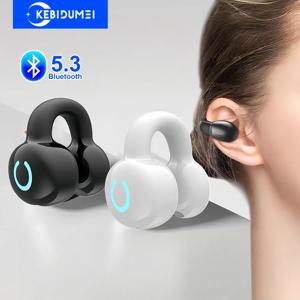 Bluetooth 5.3 이어폰 이어 클립 헤드폰 TWS 무선 헤드셋 Xiaomi iPhone Samsung 용 HiFi 스테레오 소음 감소 이어 버드