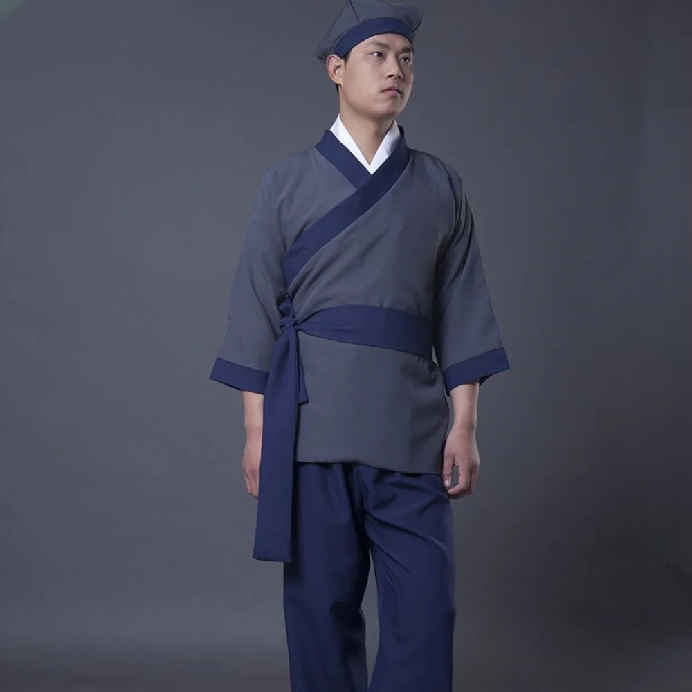 남성용 할로윈 고대 중국 의상, 하인 농부 한푸 성인 의류, 남성 공연 무대, 남성 한푸 코스프레
