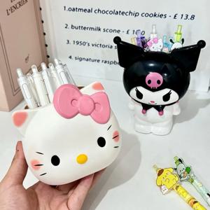 귀여운 만화 펜 스탠드, 산리오 헬로 키티 펜 홀더 메이크업 브러쉬 문구류 보관함 소녀 어린이 데스크탑 장식 선물