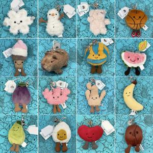 JELLYCAT 골프공 플러시 키체인, 카피바라 키체인, 배구공 플러시 장난감, 하마, 거북이 플러시 JC 가방 참