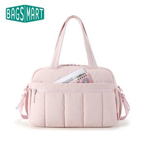 BAGSMART 여행용 더플 백 젖은 주머니가 있는 여성용 체육관 가방 Weekender 어깨에 운반 보스턴 백 방수 비치 백