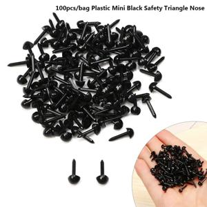 100 개/가방 4.5X5.5MM 테디 개에 대 한 인형에 대 한 플라스틱 미니 블랙 안전 삼각형 코 DIY 인형 동물 봉 제 인형