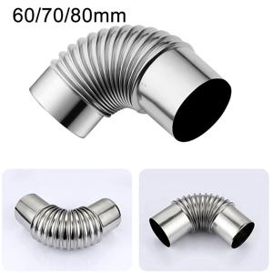 1개 엘보우 파이프 엘보우 굴뚝 라이너 벤드 스테인리스 스틸 멀티 플루 스토브 파이프 60 70mm 80mm 가스 온수기 배기 파이프 굴뚝