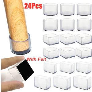 펠트 소파와 24Pcs 테이블 의자 다리 보호대 미끄럼 방지 음소거 고무 다리 매트 긁힌 자국에서 나무 바닥 바닥 보호대 패드