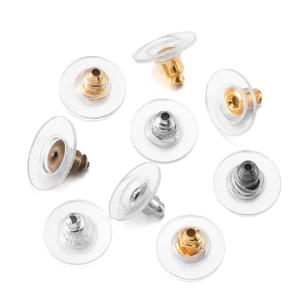 100Pcs 고무 귀걸이 백업 포스트 너트 실리콘 스틸 Earnuts 스터드 귀걸이 DIY 쥬얼리 액세서리 만들기