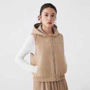 K2701W 고품질 명품 여성 의류 100% 울 충전재, 90% 화이트 구스 다운 후드 조끼 코트
