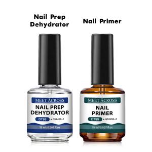 2개입 15ml 네일 프라이머 & 네일 프렙 탈수제, 램프 없이 자연 건조, 오래 지속되는 네일 아트 기능성 매니큐어 바니쉬