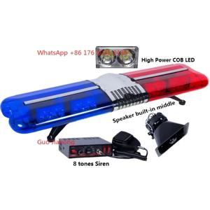 47인치 12V 260W 적색 청색 비상 LED 경광등 바 내장 스피커 앰프 및 사이렌 포함