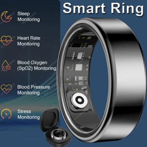 2025 스마트 링 혈압 심박수 수면 모니터링 스마트링 IP68 & 5ATM 방수 멀티 스포츠 모드 스마트링 남성 여성용