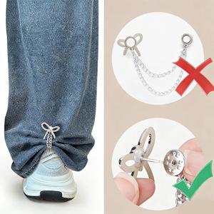 나비 장식이 있는 여성용 조절 가능한 옷 클립 - 즉각적인 소매 단축, 셔츠, 드레스, 바지에 적합