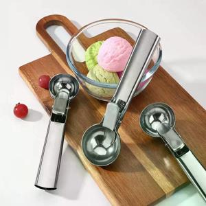 1pc 스테인레스 스틸 아이스크림 스쿠프 다기능 과일 스쿠프 아이스크림 서빙 스푼 주방 도구