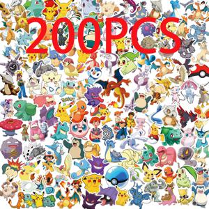 50/100/200pcs 포켓몬 애니메이션 스티커 피카추 카와이 스티커 노트북 가방 스케이트 보드 기타 전화 만화 아이 선물 장난감